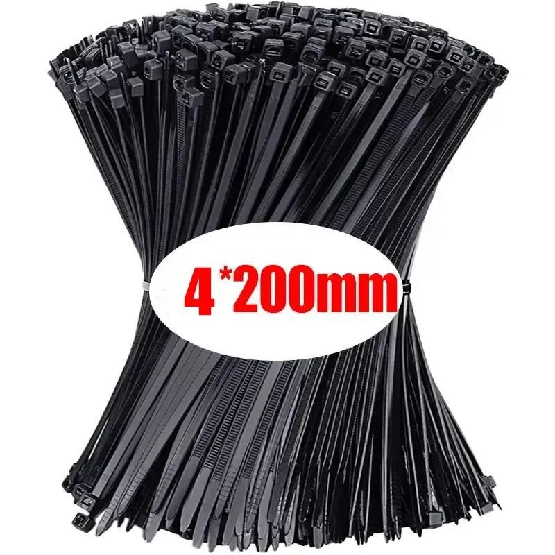 100/1000Pcs Wholesale Plastic Nylon Cable Ties Self-locking Cord Straps Adjustable Cable Fastening Loop Home Office Wire Zip Tie