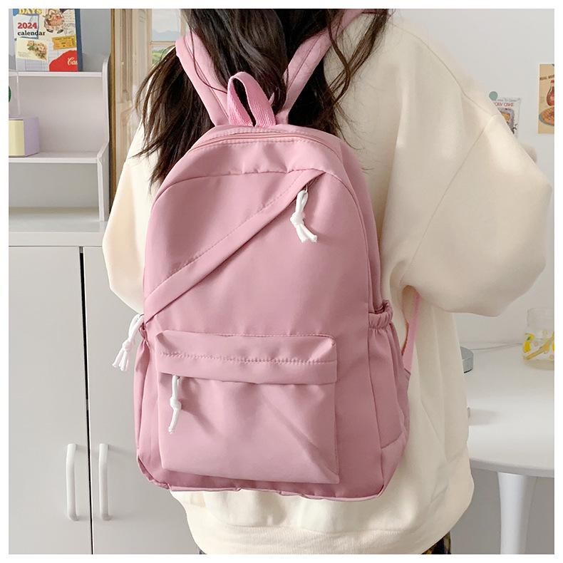 Вместительный однотонный повседневный рюкзак - Модный двойной рюкзак для студентов и путешествий