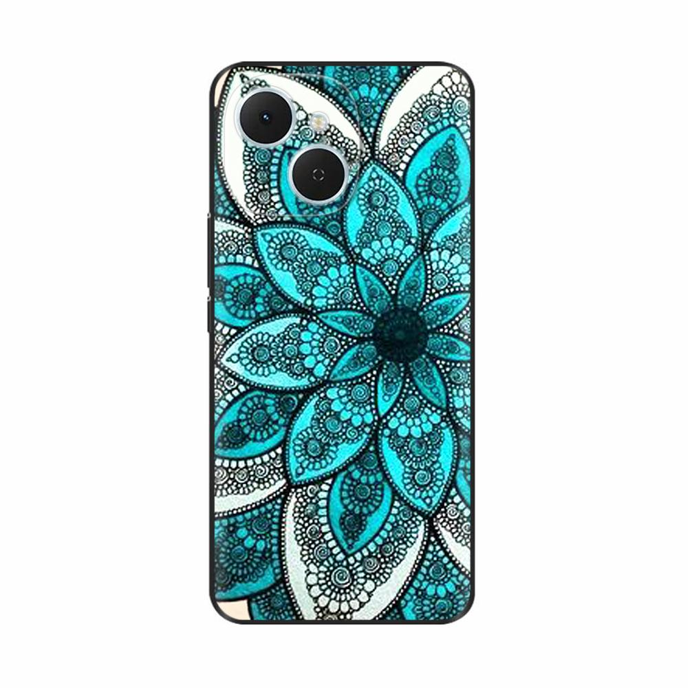 Чехол для Tecno Spark 40C Цветы Мягкий Силикон ТПУ Чехлы для Телефона Для Tecno Spark 40C Ударопрочный Крутой Волк Цветы Защитная Крышка