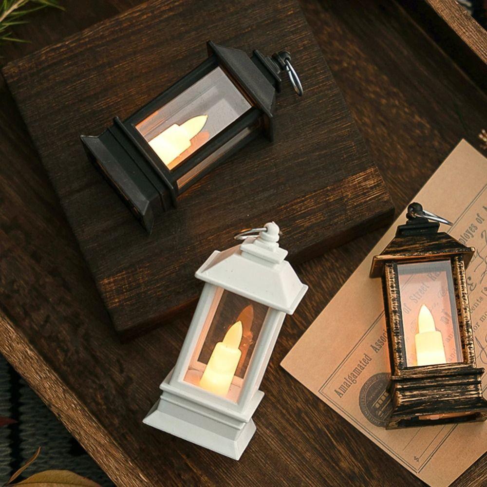 Flameless LED Electronic Candle Light Retro Outdoor Hanging Small Lanterns  Party Supplies
