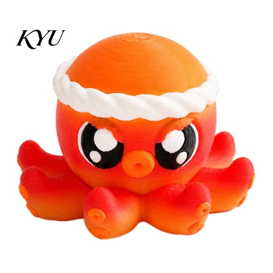 Durable PLA Ornament 3D Printed Octopus Figurine, Cute Spinning Sensory Toy, Small Figurine for Car Stress Relief Flexible Desk Toy Home Office