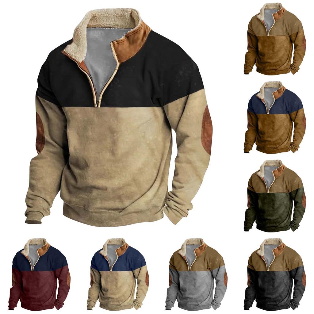Spring And Men's Standing Collar Sweatshirt Is Outdoor Casual Sweaters Tops