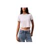 Short Soft Breathable Round Neck Short Sleeve T-Shirt Women Tops Bright-White Blue-Light 47B808G-113