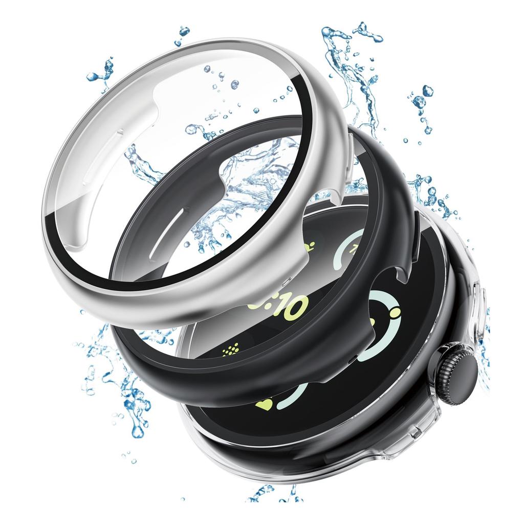 Tempered Glass+Case for Google Pixel Watch 3 45mm Accessorie Screen Protector PC Cover Frame for Google Pixel Watch 3 2 1 41mm