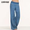 Женские повседневные брюки, тонкие джинсы, широкие длинные брюки