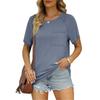 Womens Basic T-Shirts Short Sleeve Curved Hem Summer Tops Fitted Tees Clothing