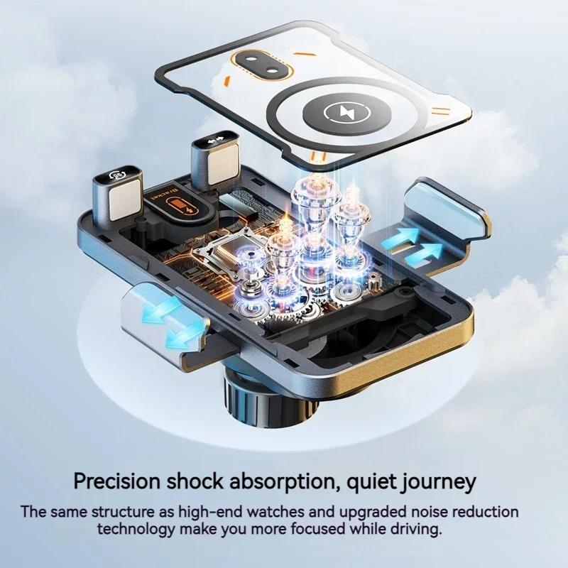 Car Wireless Charger Auto-Clamping RGB Light Phone Holder Stand Touching 360 Rotation Fast Charging Bracket For iPhone Samsung