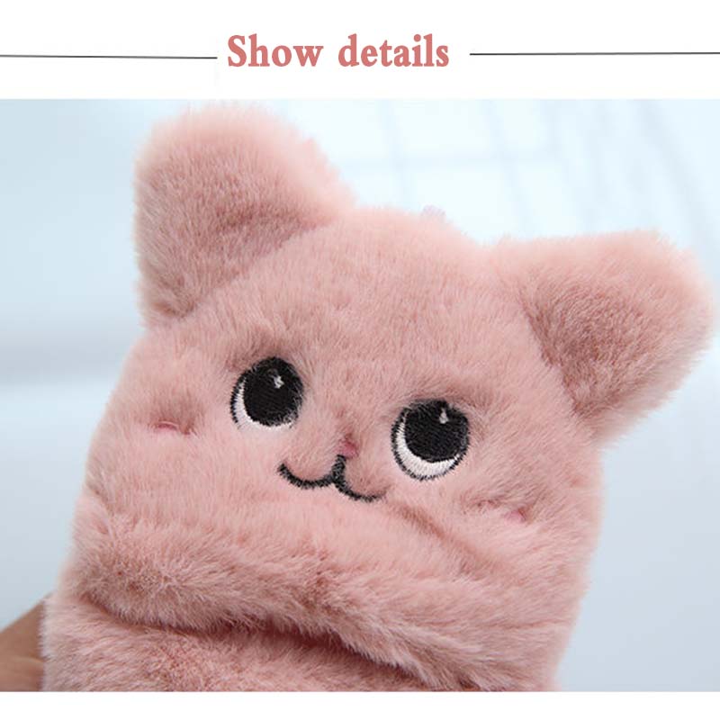 Перчатки женские зимние, милые, теплые перчатки с бархатной подкладкой, перчатки до половины пальцев, мягкие велосипедные перчатки-раскладушки