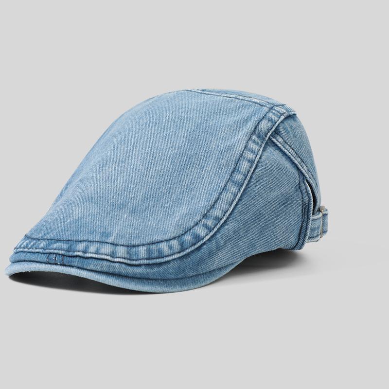 Spring Autumn Denim Casual Stylish Women Breathable Adjustable Party Daily Use Travel Beret Hat