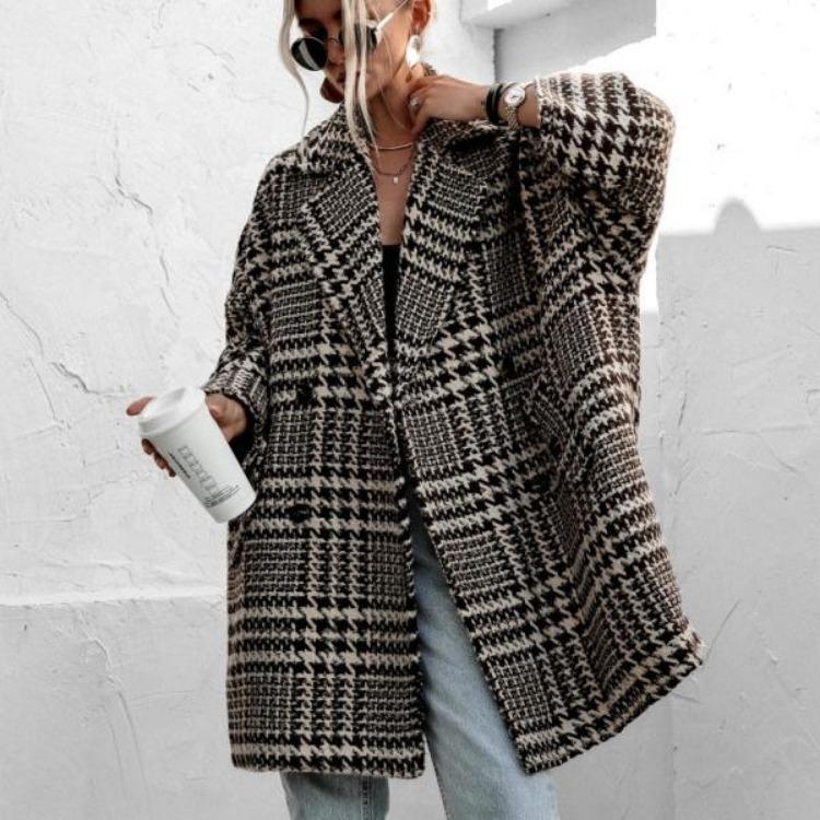 Women's Winter Wool Coat Thick Lined Warm Jacket for Autumn