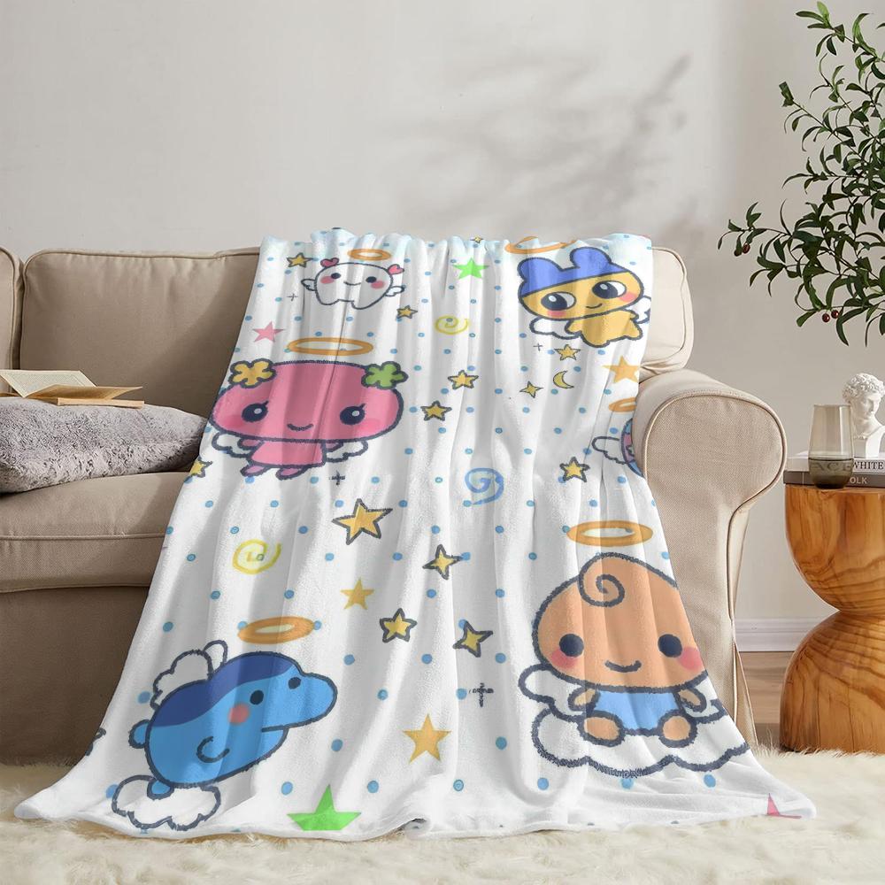 GUOYU Blanket TTamagotchis Throw Soft Flannel Throw Summer Blanket Lightweight Cozy Nap Blanket For Sofa Bed Travel