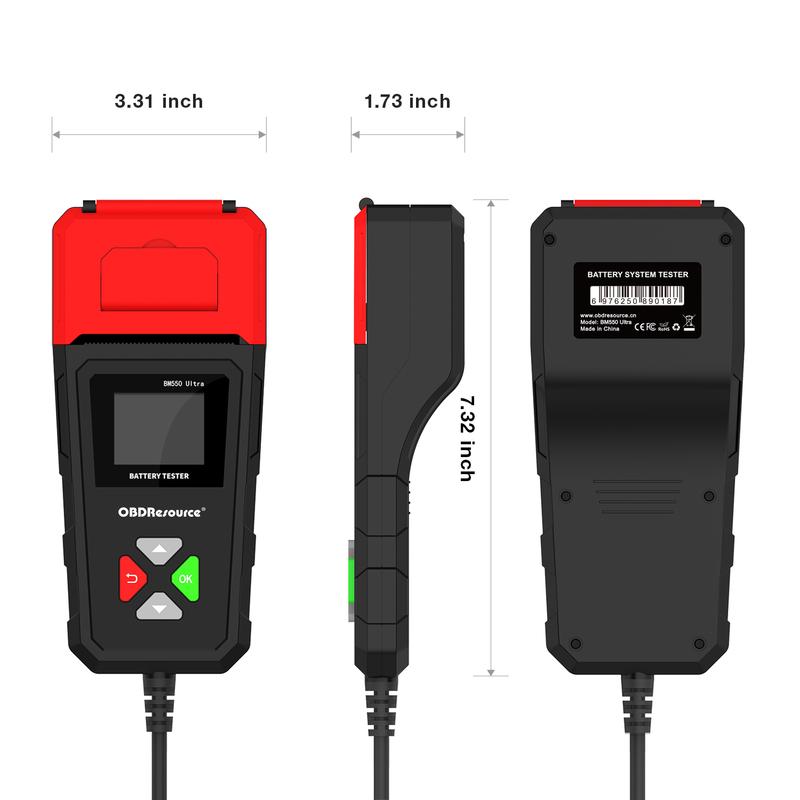 6V 12V 24V Car Battery Analyzer with Printer Function BM550U 100-2000 CCA Auto Battery Tester Diagnostic Tool for Car Truck