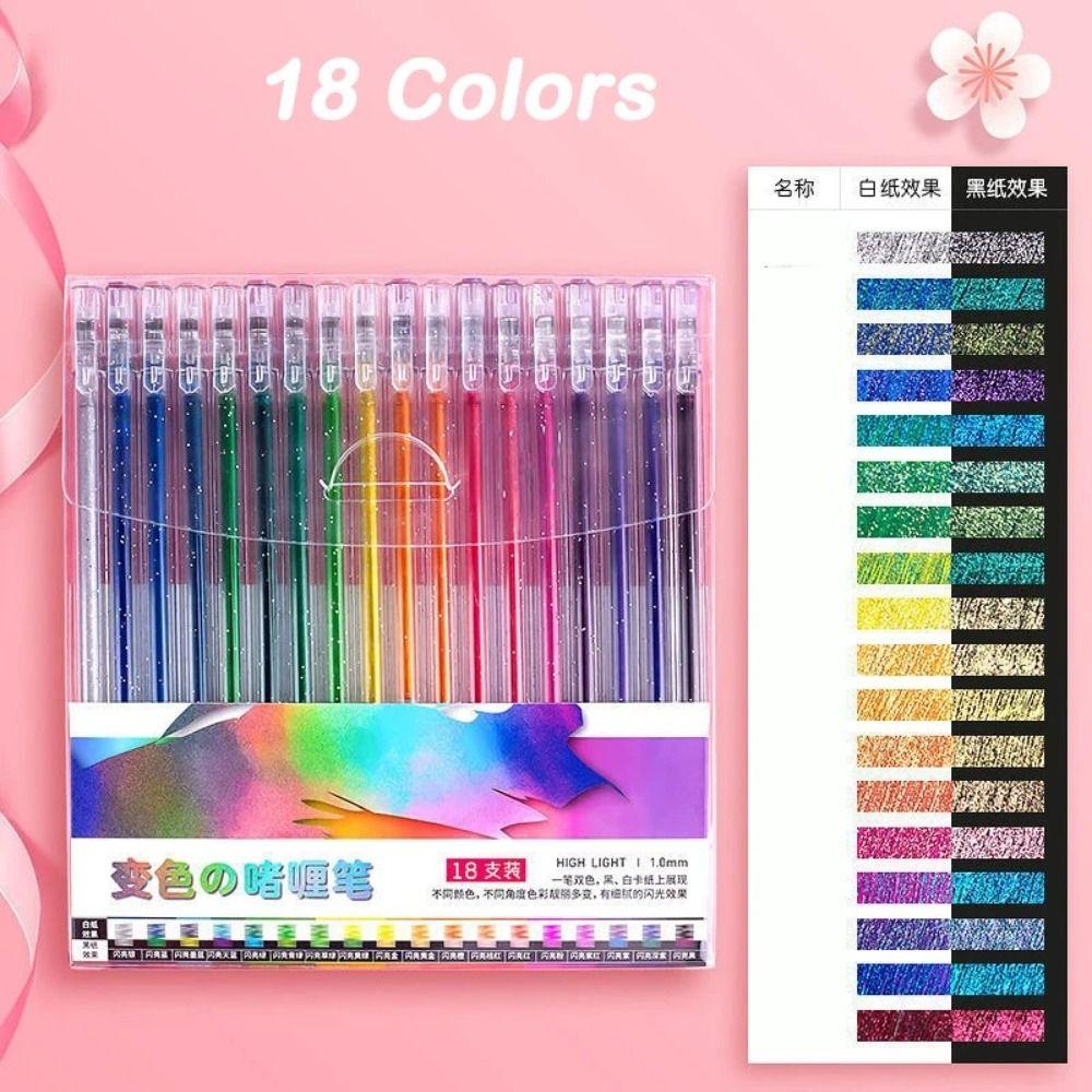 Fun Glitter Gel Pen Set Glitter Students Stationery for Drawing New Colored Pens Set