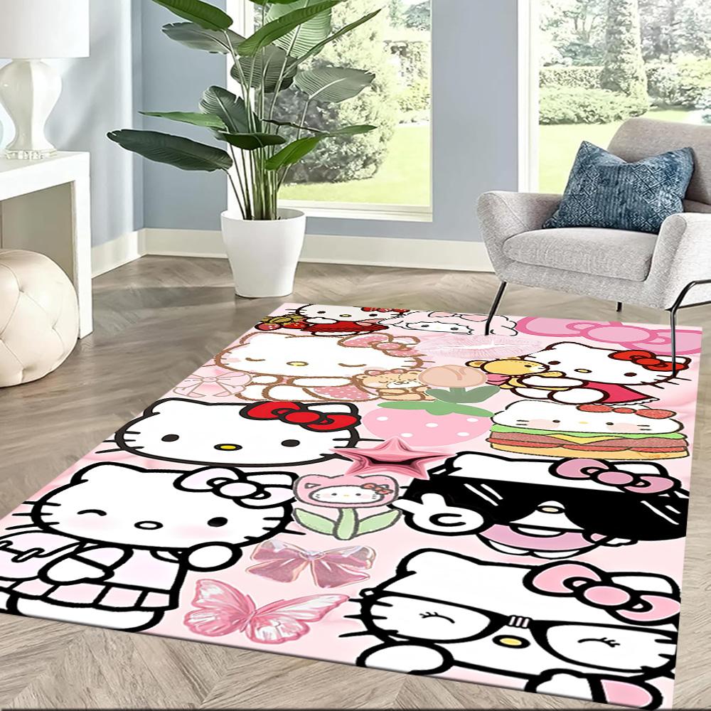 Hello Kitty Halloween Party Square rugs are a great choice for living rooms, bedrooms, home décor, and as gifts.
