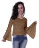 Moomaya Womens Long Bell Sleeves Tshirt Top Round Neck Plain Casual Fit Summer Tee