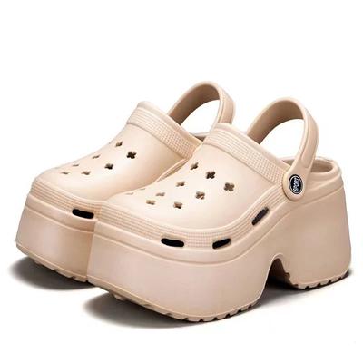 Сандалии-сабо с толстой подошвой для женщин, закрытые тапочки на толстой платформе, женские, лето 2024 г., босоножки на очень высоком каблуке-танкетке, женские