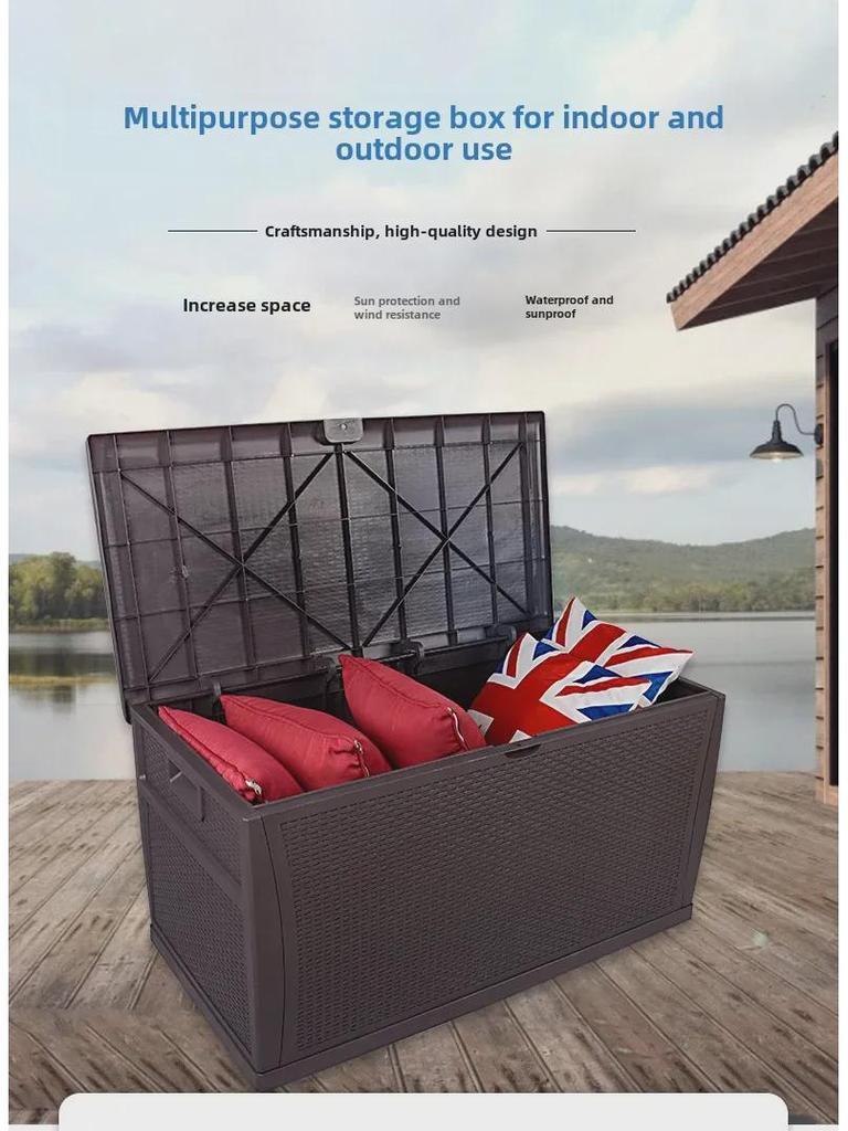 Шкаф для хранения вещей в саду: Водонепроницаемый и солнцезащитный ящик-перекидной верх для использования во дворе семьей на вилле