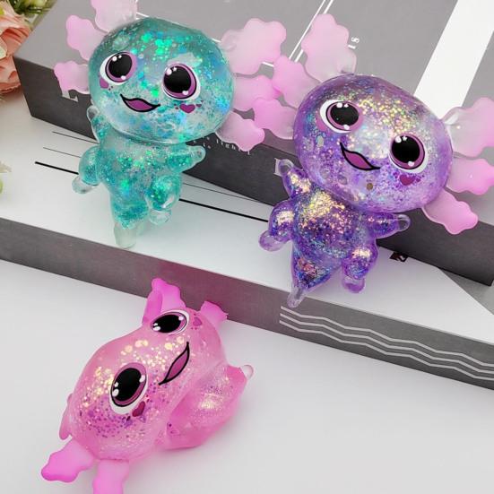 Прозрачная блестящая игрушка-саламандра для снятия стресса, мультяшная саламандра, сенсорная