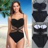 Sexy Black One Piece Bikini Women Push Up Monokini Swimwear Swimsuit Beach Triangle Bathing Suit
