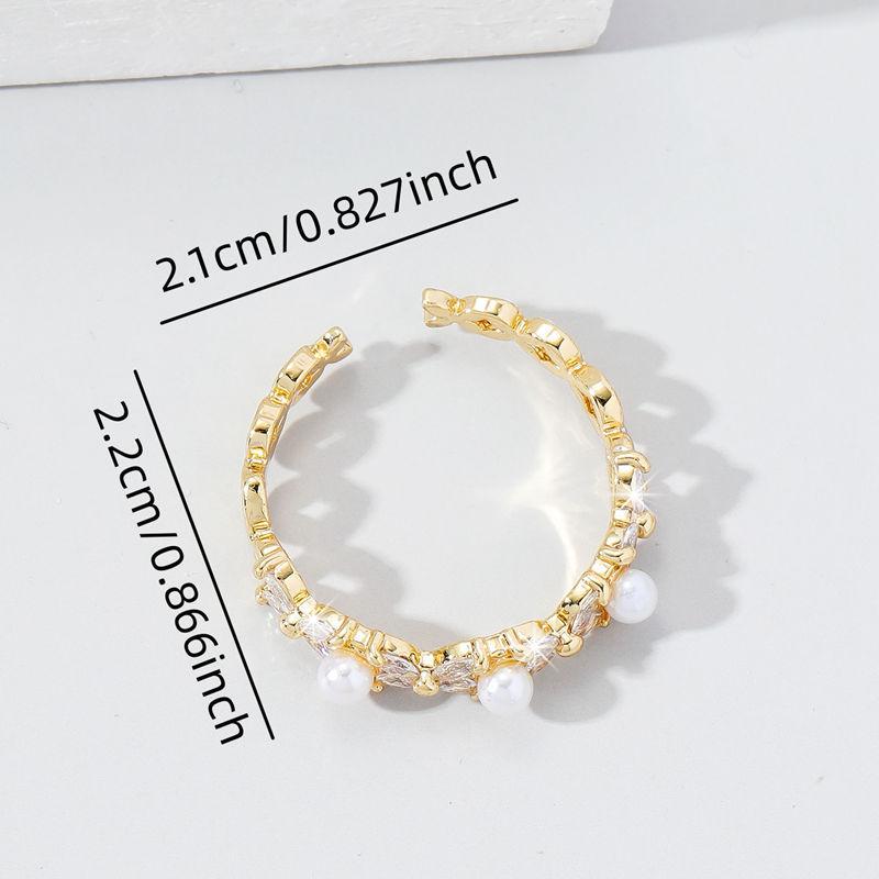 Кольцо GemChic для женщин, изысканное, милое, геометрическое, регулируемое, женское, с вставкой из циркония, подарок на день рождения, Рождество, ювелирные изделия