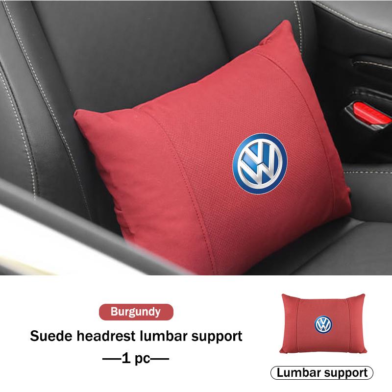 Для Volkswagen VW Замшевая автомобильная подушка для шеи Универсальная посадка Дышащая подушка для сиденья Scirocco Jetta Beetle Golf 4 5 6 Passat Polo B5 VL0