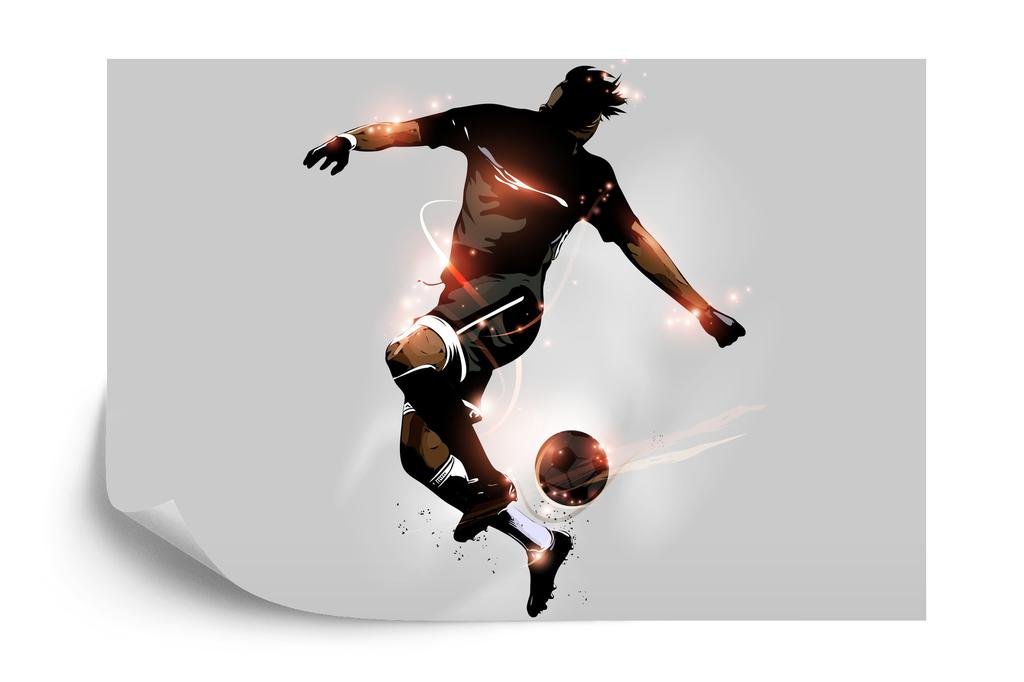 Photomural Abstract Soccer Player In Flight Washable Fleece 312x219