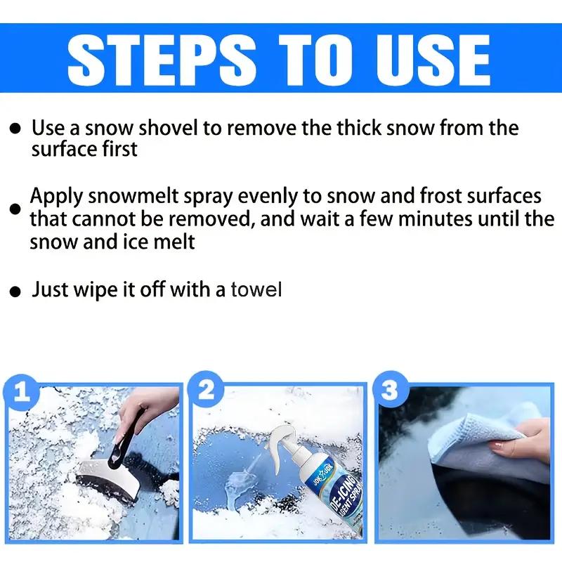 JOKJOK Спрей для удаления льда с автомобиля сверхмощный: Быстродействующий антиобледенитель/антифриз, для окон/зеркал/дверей, быстрого действия, незаменимый зимой для автомобиля