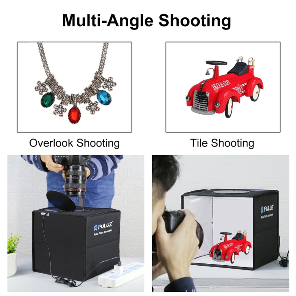 PULUZ Soft Box Set Portable Folding Photo Lighting Modifier Photography Tent Box with 12 Colors