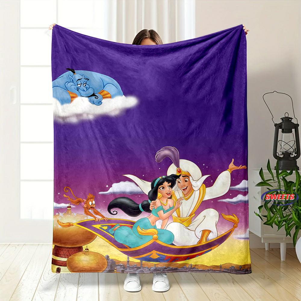 6 Sizes Princess Aladdin Blanket, Sofa Bed Cover Four Seasons Soft Fluffy Quilt Blanket, Indoor Outdoor Leisure Nap Blanket Gift