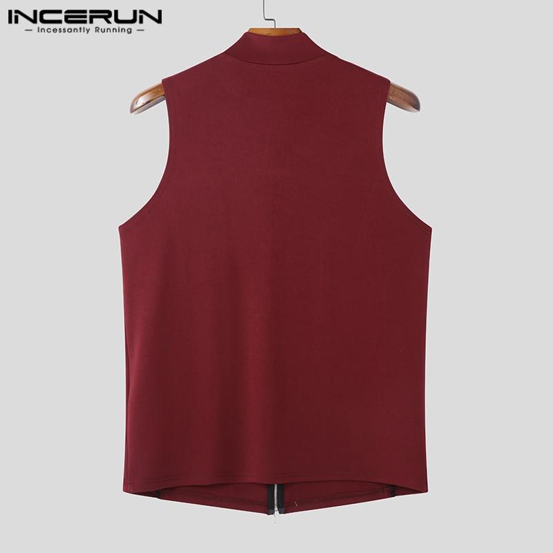 INCERUN Летние мужские повседневные облегающие майки без рукавов с вышивкой футболки