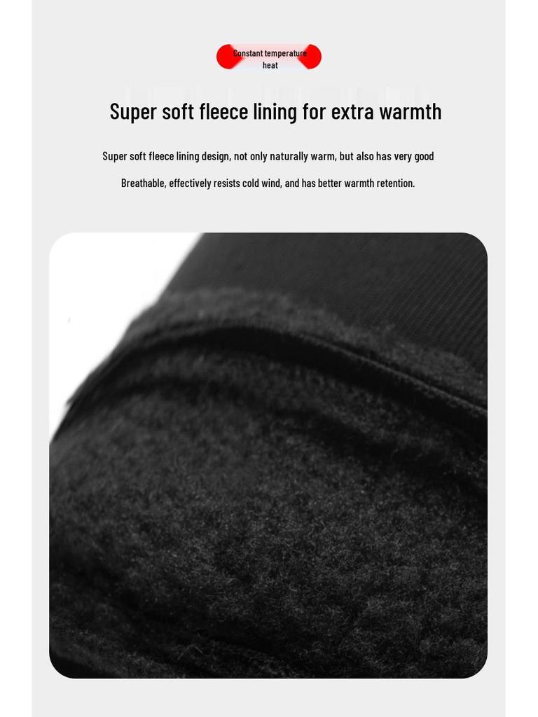 Men's Winter Windproof Waterproof Fingerless Touchscreen Cycling Gloves - Warm Fleece for Outdoor Sports