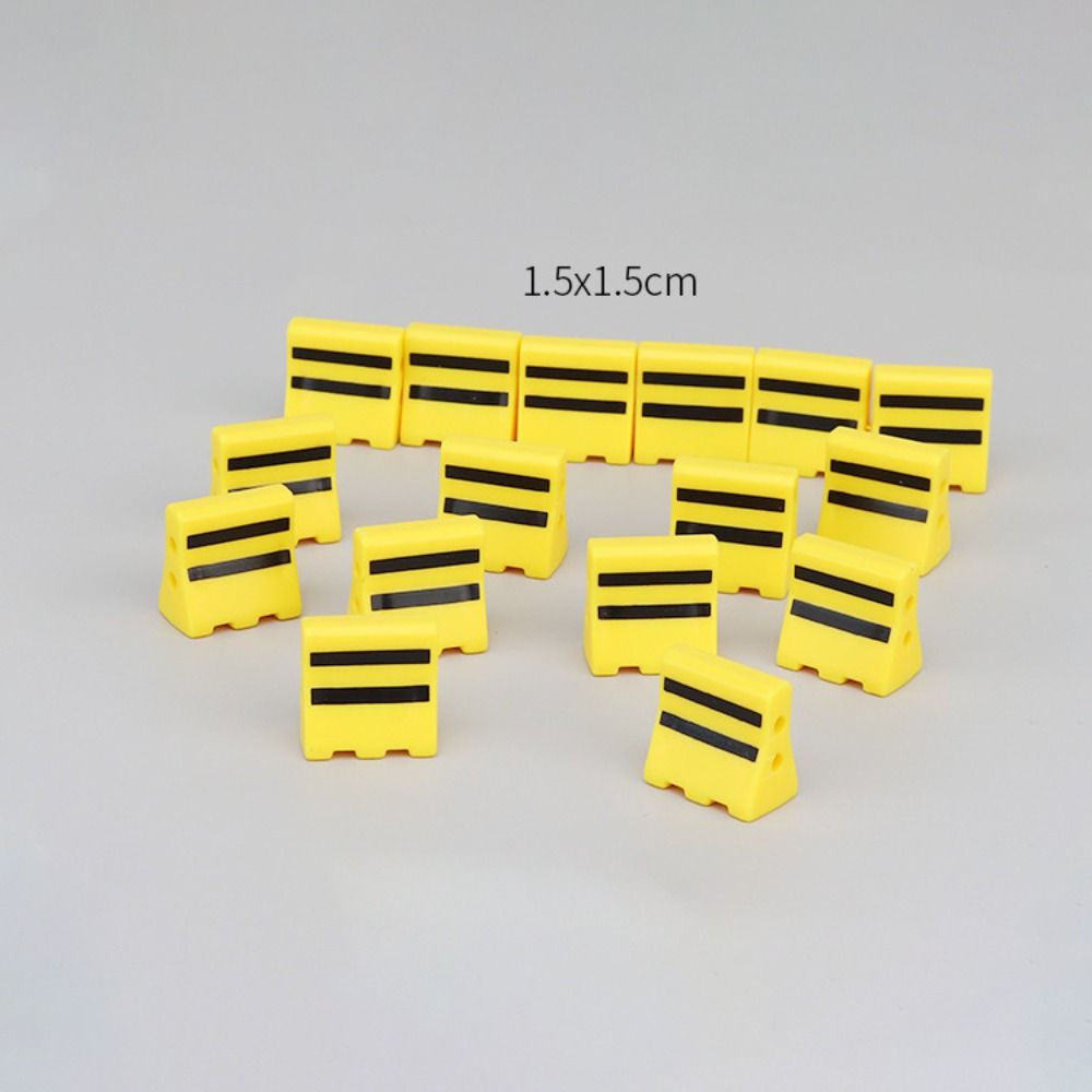 Kids Cognition Early Teaching Road Signs Mini Traffic Cones Road Block Fences Street Scene Model