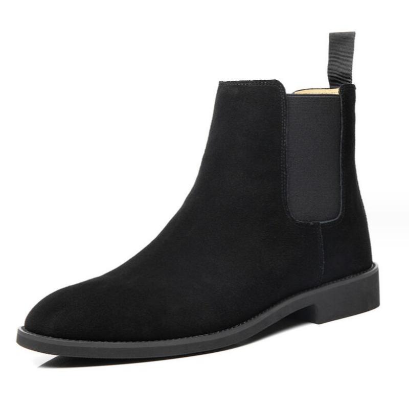 Men's Classic Retro Genuine Leather Chelsea Boots Men Fashion Ankle Boot Mens Casual British Style Short Boot High-Top Shoes