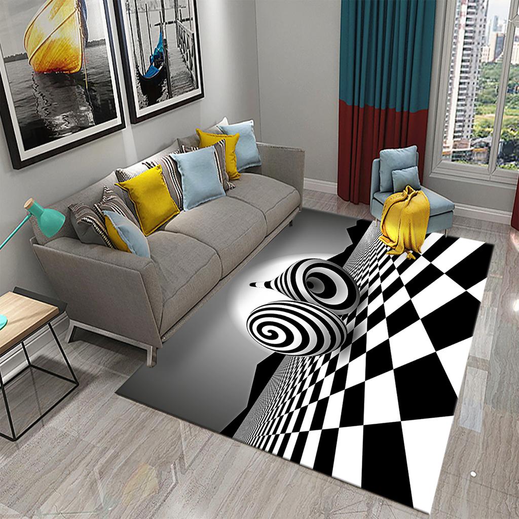 3D оптическая иллюзия психоделический ковер красочная геометрия ковер Vertigo гостиная спальня ванная комната вход нескользящий напольный коврик