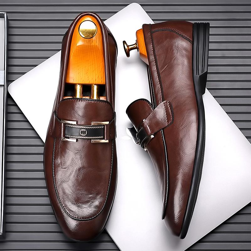 Fashion Genuine Leather Shoes For Man Leather Casual Shoes Fashion Business Oxford Shoes High Quality Designer Work Shoes