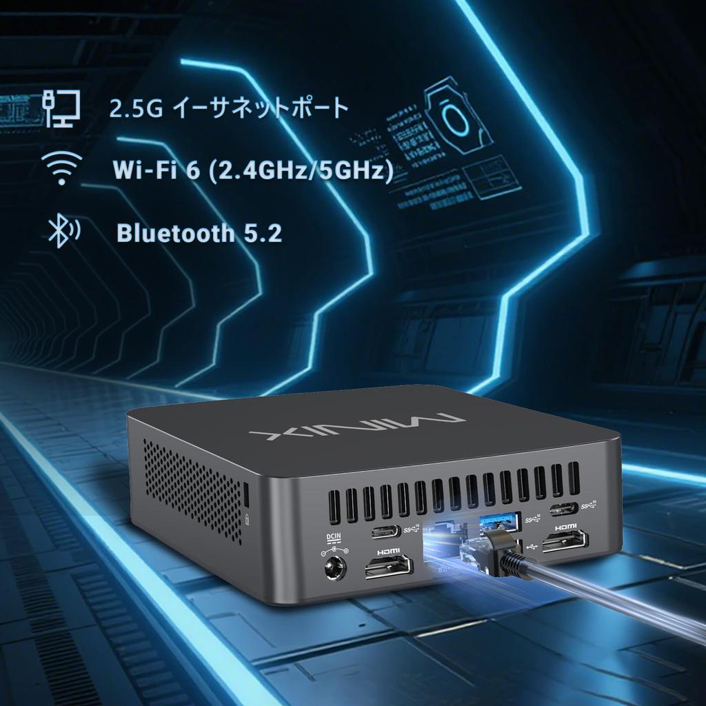 Мини-ПК MINIX NEO NUC355 с Intel Core 3, 16 ГБ ОЗУ, 512 ГБ SSD PCIe, тройной 4K-дисплей, WiFi, Windows 11, идеально подходит для цифровых вывесок N355, DDR5, SSD,