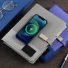 Многофункциональный бизнес-ноутбук формата A5 с USB-зарядкой и USB-накопителем со светящимся логотипом