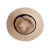 Hats Travel Sun Hats Women Sunscreen Hats PU Leather Belt Summer Bucket Hats Outdoor Straw Hats