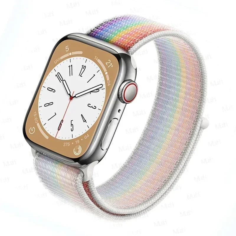 Нейлоновый ремешок-петля для ремешков Apple Watch 46 мм 44 мм 40 мм 45 мм 41 мм 42 мм Спортивный браслет iwatch Ultra 2 49 мм Серии 10 9 8 se 7 6 5 4 Ремешок