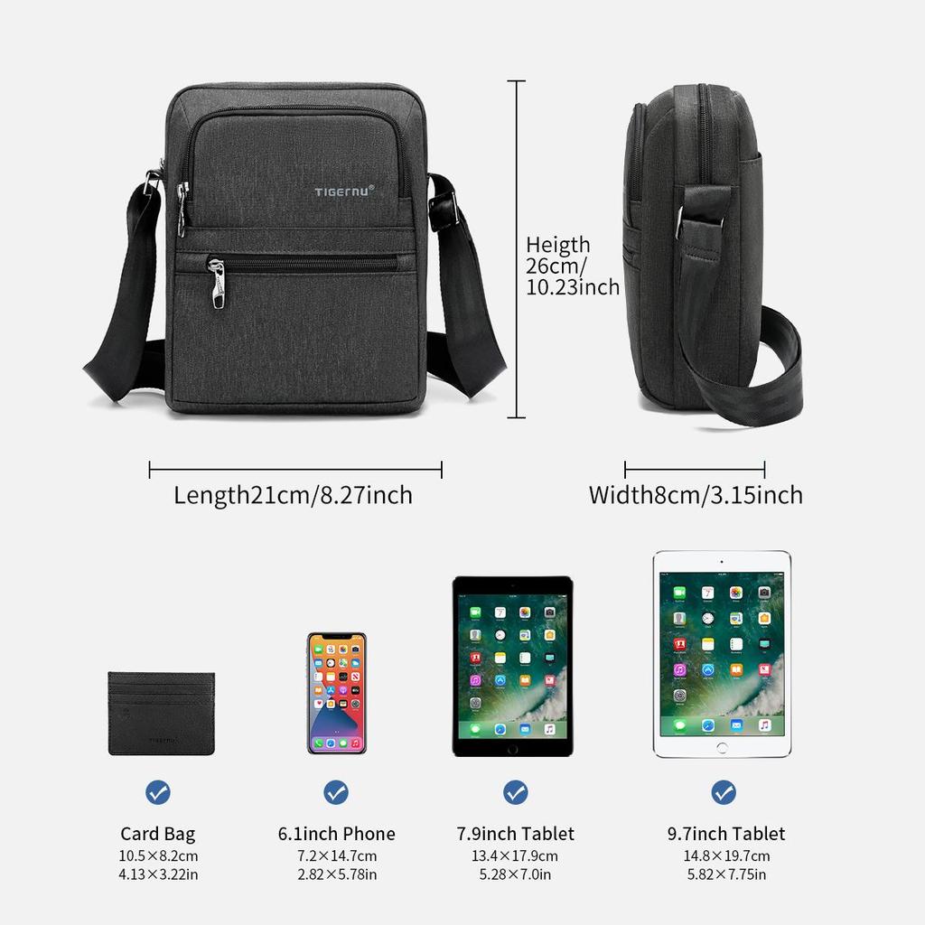 Tigernu High Quality Men's Messenger Bag Mini Business Shoulder Bag Male Casual Crossbody Bag College Travel Sling Bag