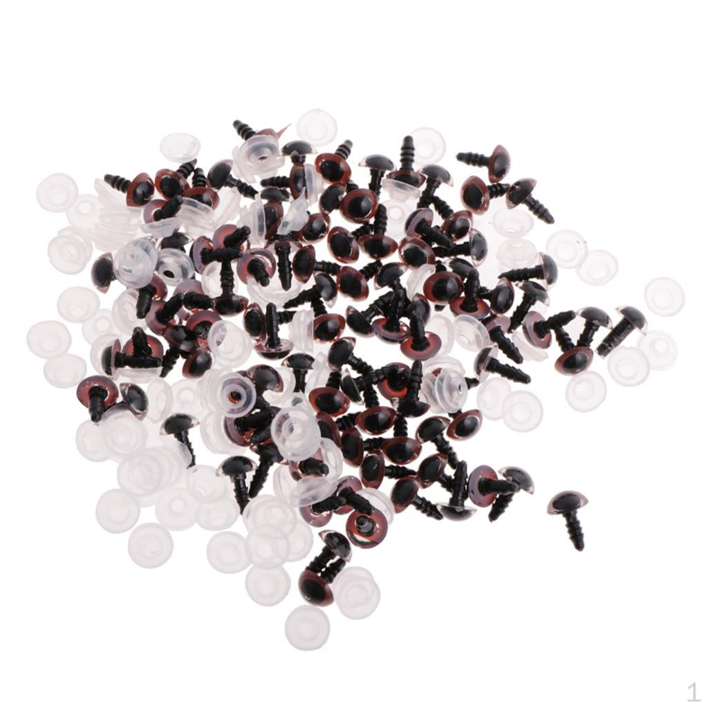 100 шт. Пластиковые безопасные глаза для кукол-животных с пряжкой-шайбой