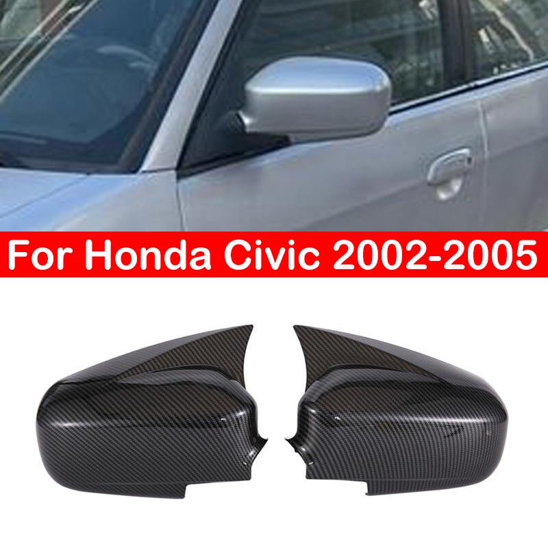 Для Honda Civic 2002-2005 Крышка зеркала заднего вида бокового зеркала Колпачок крыла Внешняя накладка корпуса зеркала заднего вида двери Рамка-наклейка Стикер Под карбон