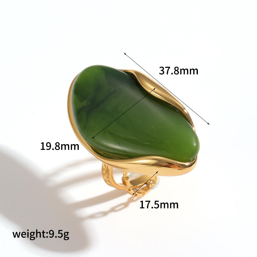 TDJewelry Кольца Геометрической Формы из Нержавеющей Стали с Цветной Смолой, Позолоченные 18K Золотом, Модные Ежедневные Кольца для Женщин