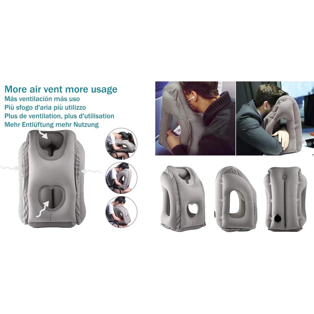 Подушка для путешествий, Надувная подушка для шеи для самолета, автобуса и поезда - Идеальна для комфортного сна в длительных поездках - Надувная подушка для шеи