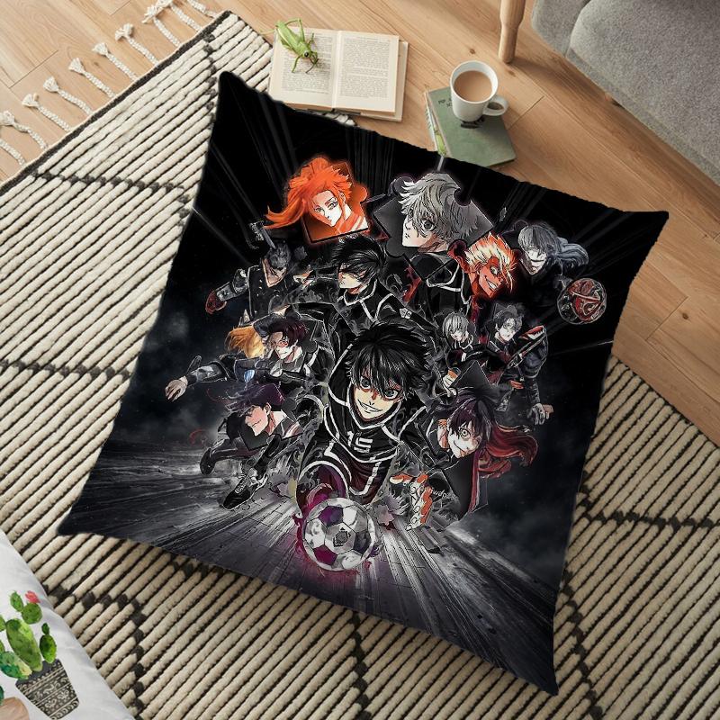 Наволочка с квадратным рисунком аниме «Blue Lock» с принтом «Isagi Yoichi Nagi Seishiro», мягкая, дышащая, для декора спальни, для фанатов