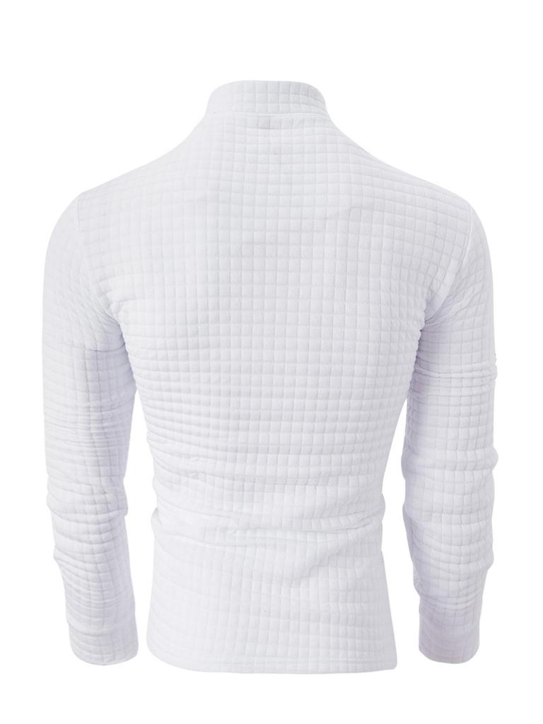 Мужская рубашка-поло в клетку с застежкой-молнией на рукаве - Распродажа весна/осень