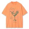 Cocktail Made With Orange Juice Printed Washed TShirt Women Cotton Tops Street Distressed ONeck T Shirt Summer Woman Clothes