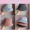 Summer Bucket Sunshade Hat Cotton Denim Material And Embroidered Cartoon Women