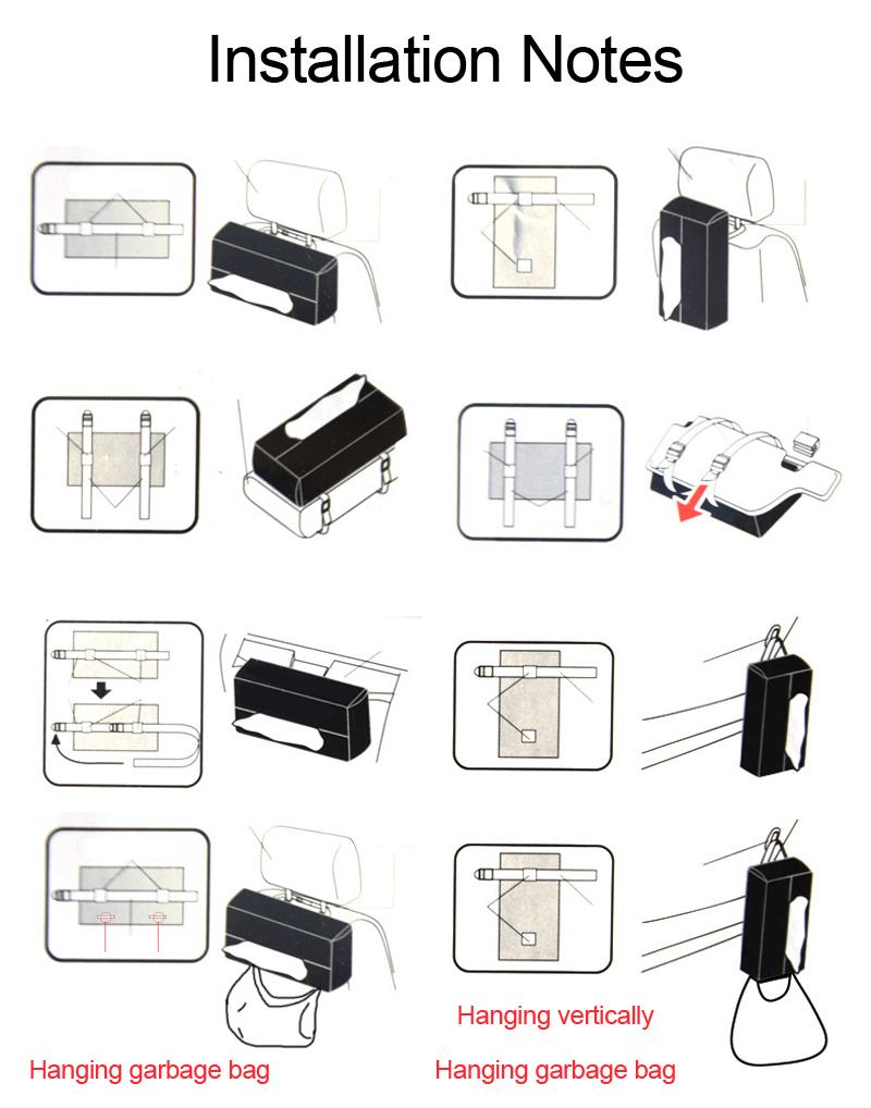 Tissue Box Holder Car Tissues Holder Napkin Case Hanging Paper Towel Organizer PU Leather Box Backseat Paper Towel Holder