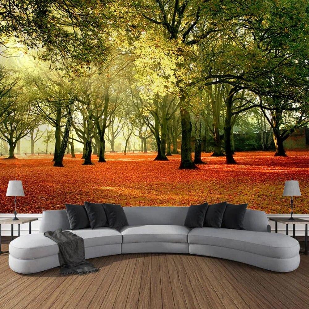 Forest Trees Wall Art Large Tapestry Background Cloth Curtains Beach Towel Bedroom Living Room Home Decoration